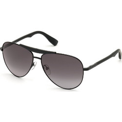 Web WE 0281A 01B Ανδρικά Γυαλιά Ηλίου Aviator Κοκάλινα Μεταλλικά Μαύρα με Μαύρο Polarized Φακό
