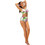Marko Bikini Set Μπουστάκι Ψηλόμεσο Floral Λευκό Πράσινο Μωβ M-723