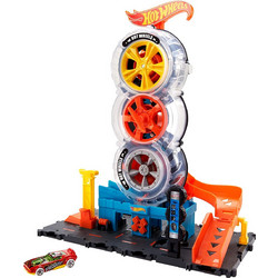Mattel Hot Wheels City Super Twist Tire Shop Πίστα με Περιστρεφόμενες Ρόδες HDP02