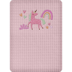 Adam Home Unicorn Κουβέρτα Αγκαλιάς Πικέ 80x110 Ροζ