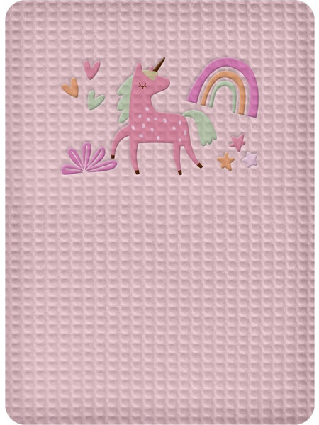 Adam Home Unicorn Κουβέρτα Αγκαλιάς Πικέ 80x110 Ροζ