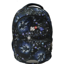 Lyc Sac One The Jock Space Σχολική Τσάντα Πλάτης Γυμνασίου - Λυκείου Μαύρη LO928228