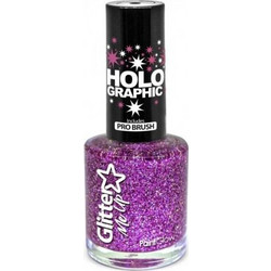 PaintGlow Holographic Me Up Magenta Glitter Βερνίκι Νυχιών 10ml