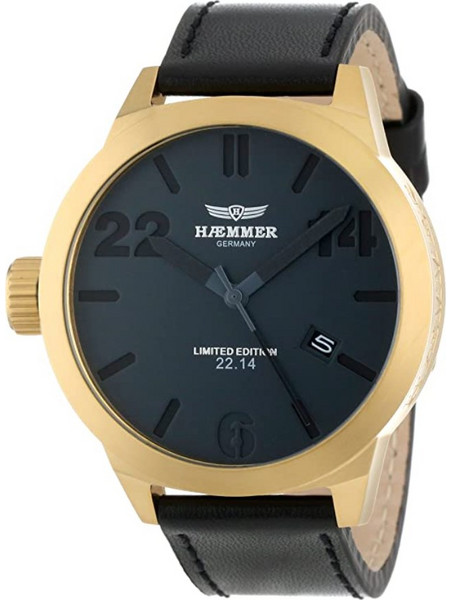 Haemmer Madrid Watch Limited ED Ανδρικό Ρολόι με Μαύρο Δερμάτινο Λουράκι HQ-04
