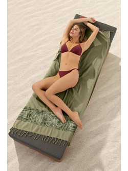 Guy Laroche Pestemal 16 Πετσέτα Παρεό Θαλάσσης Χακί 90x170cm