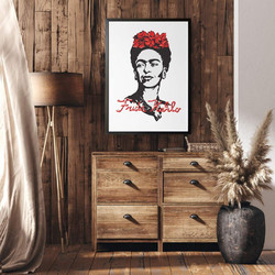ΑΦΙΣΑ WALL-DESIGN FRIDA KALHO 49511 (PVC/PLEXIGLASS ΜΑΥΡΗ ΚΟΡΝΙΖΑ) 20x30cm