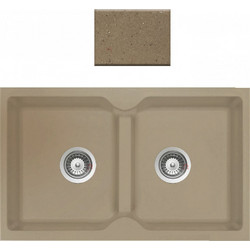 Sanitec Classic 340 Υποκαθήμενος Νεροχύτης Γρανίτη Ματ Metallic Coffee 78x50cm