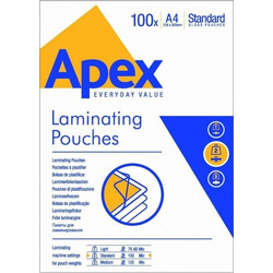 Fellowes A4 Δίφυλλα Πλαστικοποίησης APEX LIGHT DUTY A4 100mic 100τμχ 6003301