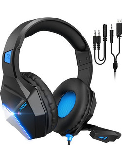 Mpow EG10 Gaming Headset Over Ear Black Blue