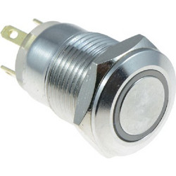 12mm LED illuminated Metal Momentary Switch 2A/220V - Orange