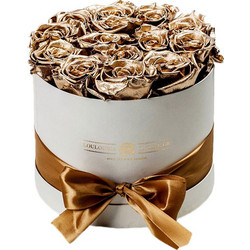 Forever Roses Χρυσό Deluxe 19x20cm 14 τριαντάφυλλα