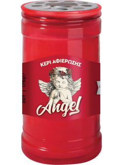 Κερί αφιέρωσης Angel 30Τ 3 ημερών 6x10,5cm κόκκινο