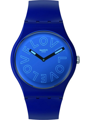 Swatch Love Γυναικείο Ρολόι με Μπλε Καουτσούκ Λουράκι SO29N107