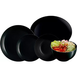 Luminarc Σετ Πιάτα Φαγητού Γυάλινα Diwali Black 20τμχ