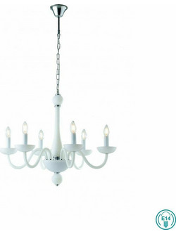 Luce Alfiere Πολυέλαιος 6xE14 με Κεράκια Λευκός I-ALFIERE/6 BCO 8031414863761