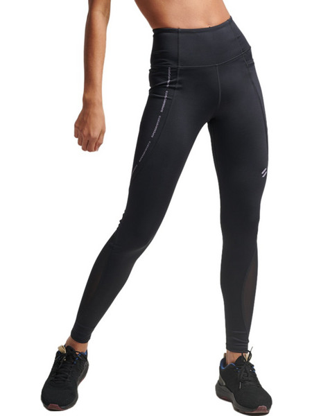 Superdry Active Mesh Γυναικείο Κολάν Μακρύ Ψηλόμεσο Μαύρο WS311639A-02A