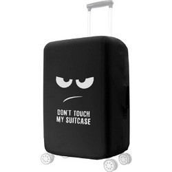 KW Suitcase Cover - Ελαστικό Κάλυμμα Βαλίτσας με Φερμουάρ από Ύφασμα Spandex / Λύκρα - L / 25 - 28" - Don't Touch My Suitcase / Black / White (45230.3.01)