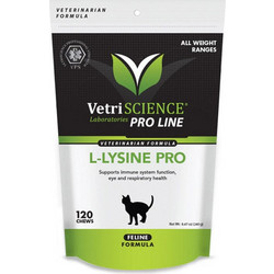 VetriScience L-Lysine Pro Συμπλήρωμα Διατροφής Γάτας για Ενίσχυση Ανοσοποιητικού 120 Δισκία
