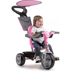 FEBER Baby Plus Τρίκυκλο Ποδήλατο με Σκίαστρο & Χειρολαβή για 9+ Μηνών Ροζ