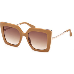 Max Mara MM0051 73F Γυναικεία Γυαλιά Ηλίου Πεταλούδα Κοκάλινα Μεταλλικά Χρυσά Μαύρα με Καφέ Polarized Φακό