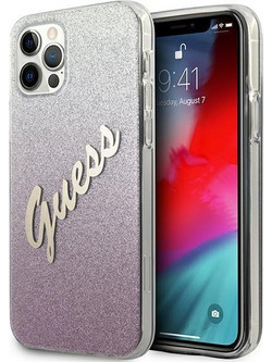 Guess Glitter Gradient Script GUHCP12MPCUGLSPI Θήκη iPhone 12 / 12 Pro Pink