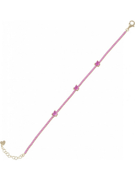 Laura P. Pink Lady Γυναικείο Βραχιόλι Αλυσίδα από Ασήμι 925 με Ζιργκόν BR0060GF