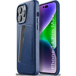 Mujjo Leather Wallet Monaco Blue (iphone 14 Pro Max)