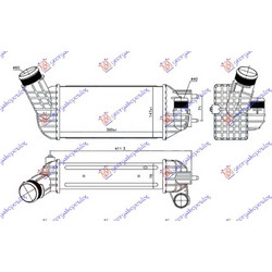 Ψυγειο Intercooler 2.0 Hdi Πετρελαιο (300x147x76) Παροχες Φ 60/40 Ds DS5 15- - 217006240