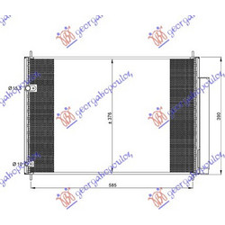 Condenser 1.3-1.6-1.8 Petrol - 1.4 D4D Diesel (600x370x16) Toyota Corolla (E 18) Sdn 13-16 - 834106400