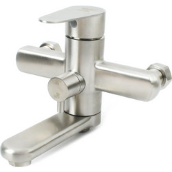 Κλασική Μπαταρία Ντουζιέρας Μπάνιου Inox 304 14.5cm Λεία XZ 22016 - Inox