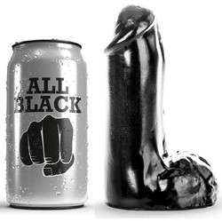 All Black Ρεαλιστικό Dildo με Βεντούζα & Όρχεις 13cm Μαύρο D-216239