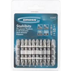Σετ Μύτες PH2-PZ2x45mm S2 10Τμχ. GROSS 11217