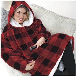 Κουβέρτα Βελουτέ Huggle Plush King Size 70x90εκ κόκκινο καρό