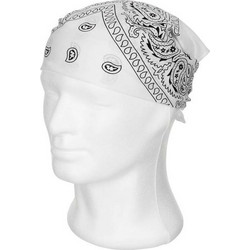 MFH Bandana 55x55cm Cotton - White / Black