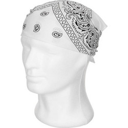 MFH Bandana 55x55cm Cotton - White / Black