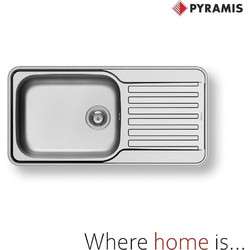 Pyramis Space Plus Ένθετος Νεροχύτης Inox Αντιστρεφόμενος Σατινέ 96x48cm 108716701