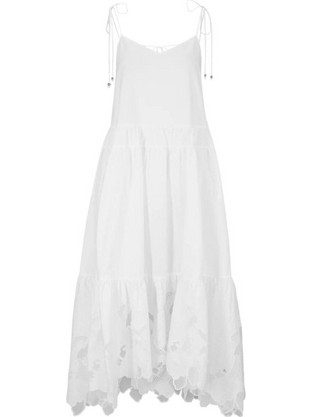 Hugo Boss Midi Καλοκαιρινό Καθημερινό Φόρεμα με Δαντέλα Λευκό 50487508-100