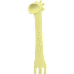 KikkaBoo Giraffe Βρεφικό Κουτάλι Σιλικόνης 6m+ Κίτρινο