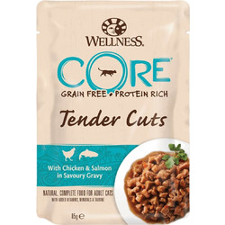 Wellness Core Adult Grain Free Tender Cuts with Chicken & Salmon in Gravy 85gr