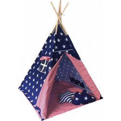 Baby Adventure Grey Stars Παιδική Σκηνή Ινδιάνικη με Στρώμα BR75042