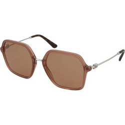 Dolce Gabbana DG4422 3411/3 Γυναικεία Γυαλιά Ηλίου Τετράγωνα Μεταλλικά Ασημί Καφέ με Καφέ Polarized Φακό