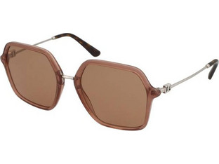 Dolce Gabbana DG4422 3411/3 Γυναικεία Γυαλιά Ηλίου Τετράγωνα Μεταλλικά Ασημί Καφέ με Καφέ Polarized Φακό