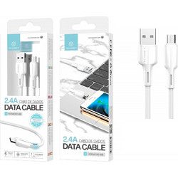 Data Cable 1M Micro Usb White 2.4A