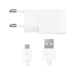 Sony Φορτιστής με Καλώδιο Micro USB με Θύρα USB-A White EP881