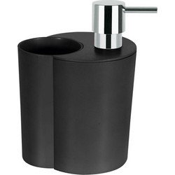 Dispenser & Ποτήρι Μπάνιου Sun & Moon Black 03200.002 Spirella Dimitrakas