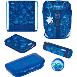 Herlitz SoftLight Plus GreenLine Deep Sea Σχολική Τσάντα Πλάτης Δημοτικού Μπλε 50043026