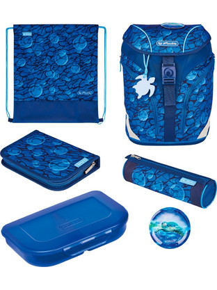 Herlitz SoftLight Plus GreenLine Deep Sea Σχολική Τσάντα Πλάτης Δημοτικού Μπλε 50043026