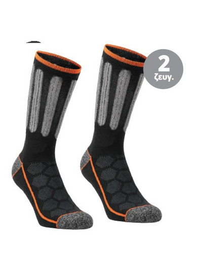 BLACK+DECKER BXCS/1/TOOLA/X2/39 Κάλτσες Εργασίας Ανδρικές Μαύρο/Γκρι, 2 ζεύγη Νο 39-42