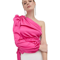 PINKO Μπλούζα one-shoulder Thira 100227 A0J1 Satin stretch Q04 Fuchsia
