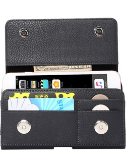 Universal Litchi Texture Vertical Flip Thwartwise PU Leather Case / Waist Bag with Back Splint & Card Slots & 15cm Lanyard for iPhone 8 Plus & 7 Plus & 6s Plus & 6 Plus, Galaxy Note 8 & Galaxy C9 Pro